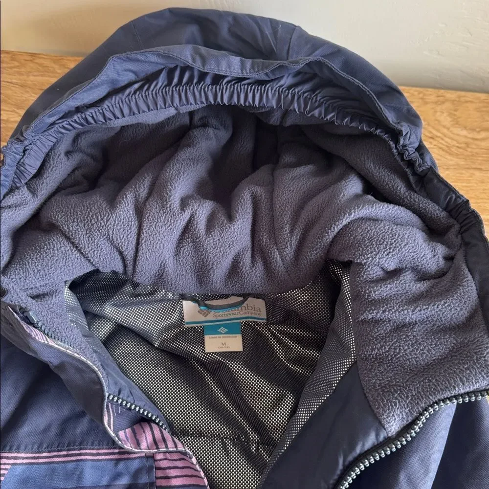 Columbia Blue Purple Patterned Omni-Heat Ski Outdoors Winter Jacket Size M 10/12